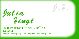 julia hingl business card